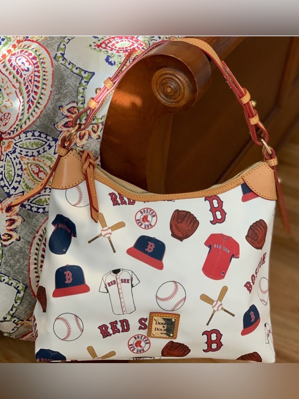 Dooney & Bourke MLB Boston Red Sox Baseball Hobo Shoulder Bag